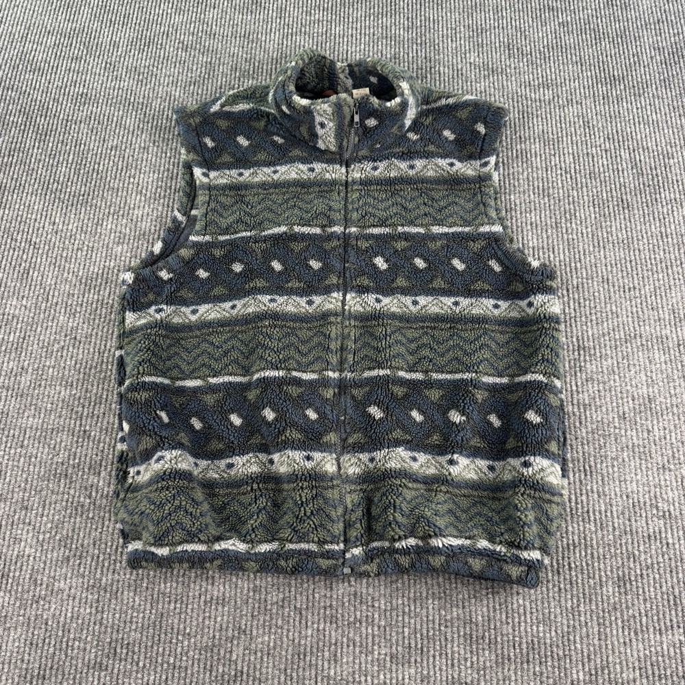 Tsunami Sport Fleece Vest Mens XL Blue Green Aztec Full Zip Southwestern USA